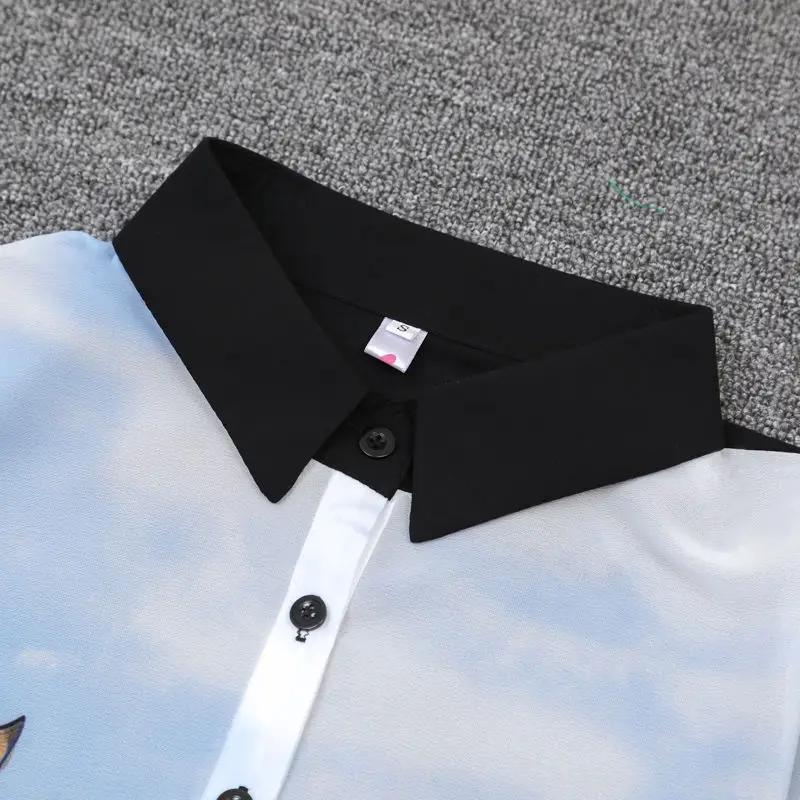 

Loose and Thin Short-sleeved Chiffon Shirt Female Lapel Button Decoration Simple Fashion Printed Blouse Women Spring Summer 2020