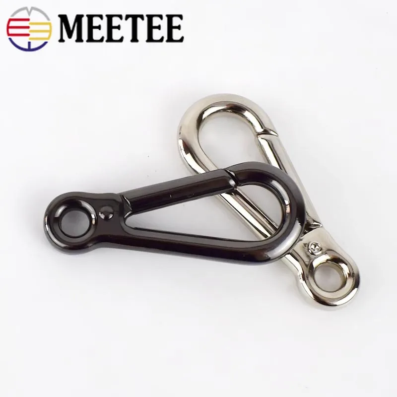 Meetee 2/4pcs Metal Accessory Snap Spring Hook Bag Shoulder Strap Hang Buckle Keychain DIY Chain Hardware Decor Materials BF033|Пряжки и
