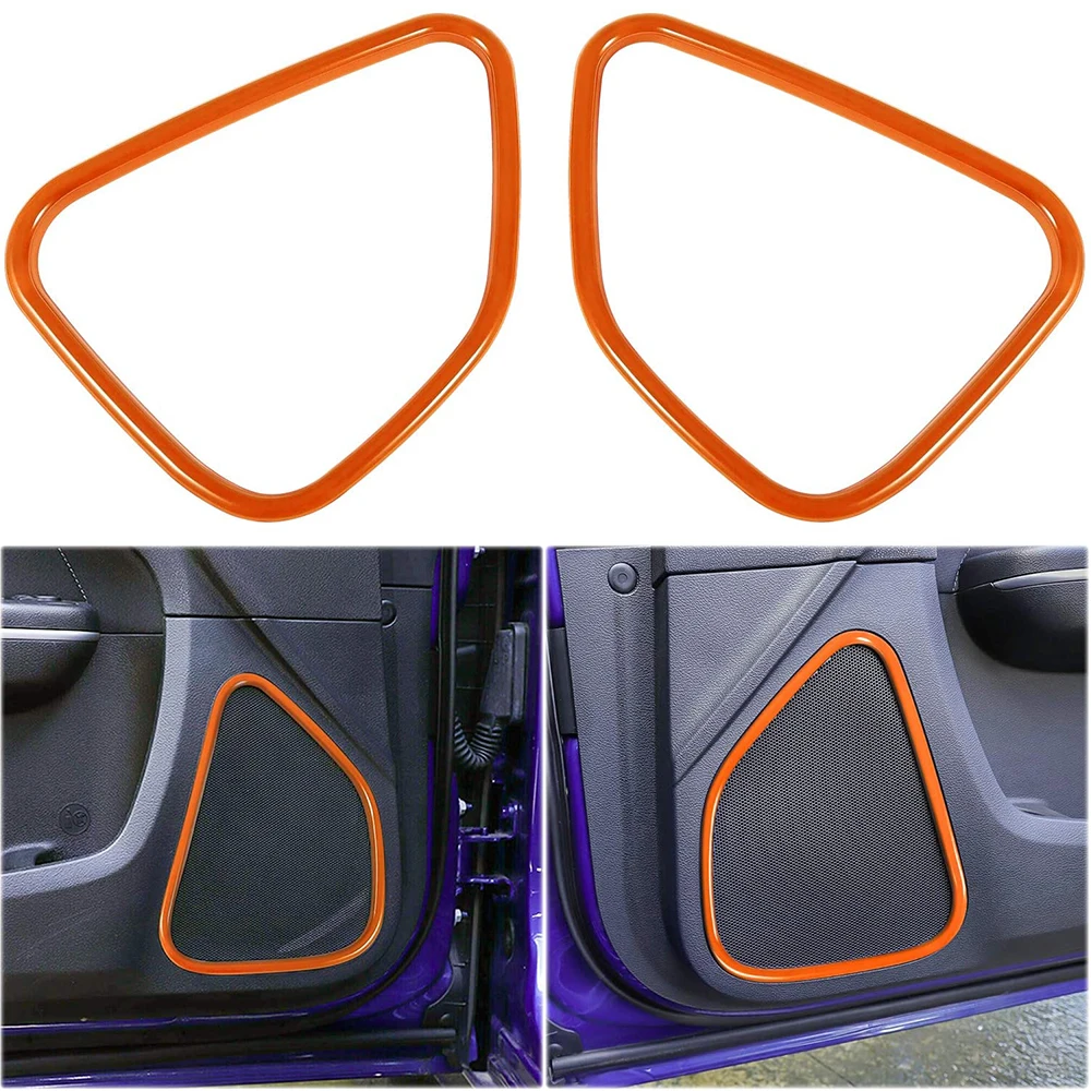 

Chuang Qian Interior Accessories Door Speaker Decoration Cover Trim ABS for Dodge Charger 2011-2021 (Orange)