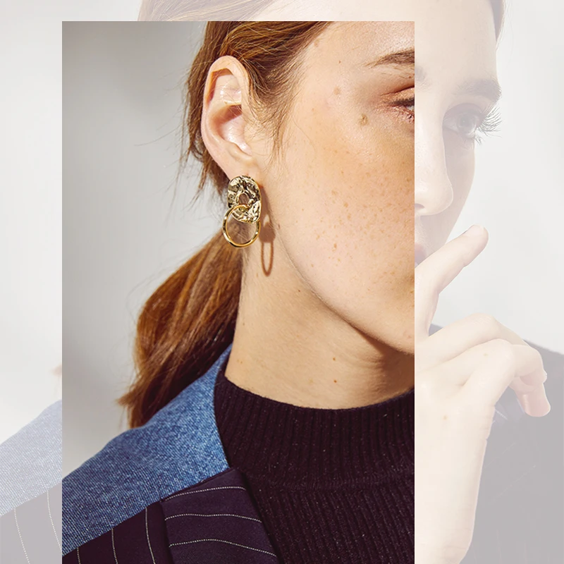 YMYW стильные уникальные дизайнерские круглые геометрические висячие серьги из