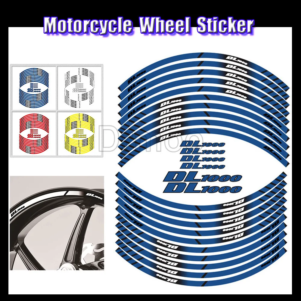 

Аксессуары для мотоцикла, наклейка с краями, наружные полоски для обода автомобильных шин, наклейки, Набор наклеек для колеса для Suzuki DL1000 ...
