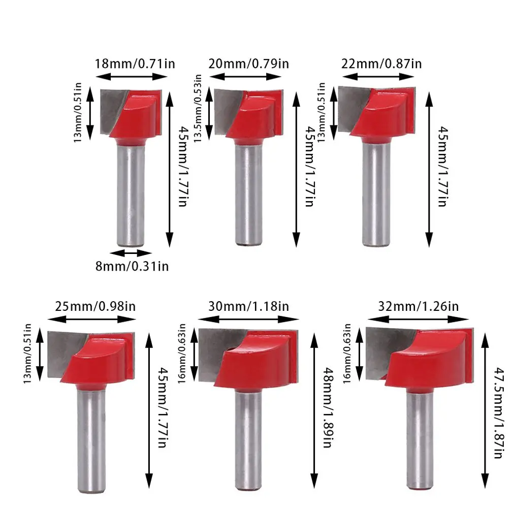 

8Mm Clear Bottom Knife Countertop Milling Cutter Woodworking Milling Cutter Engraving Machine Profile Trimming Knife