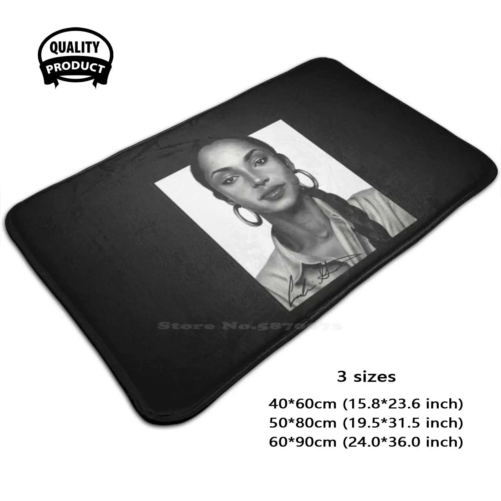 Isalem Черно-Белый Портрет Классическая Футболка Мягкая Подушка Домашний Ковер