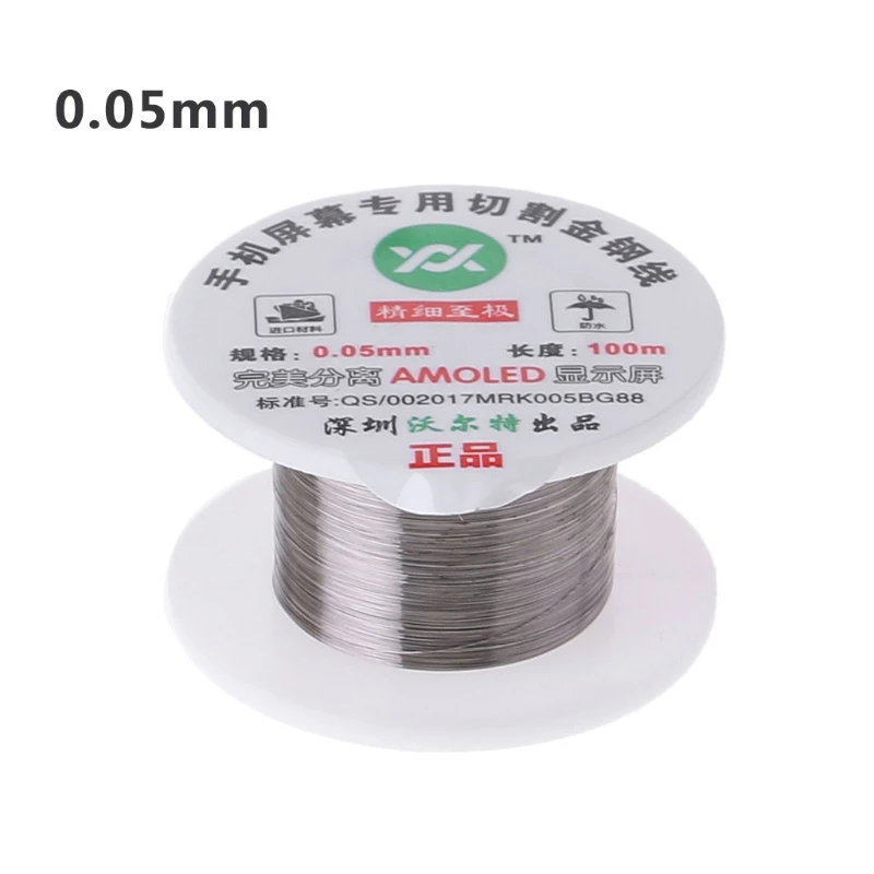 

100m Alloy Gold Molybdenum Wire Cutting Line LCD Display Screen Separator Repair