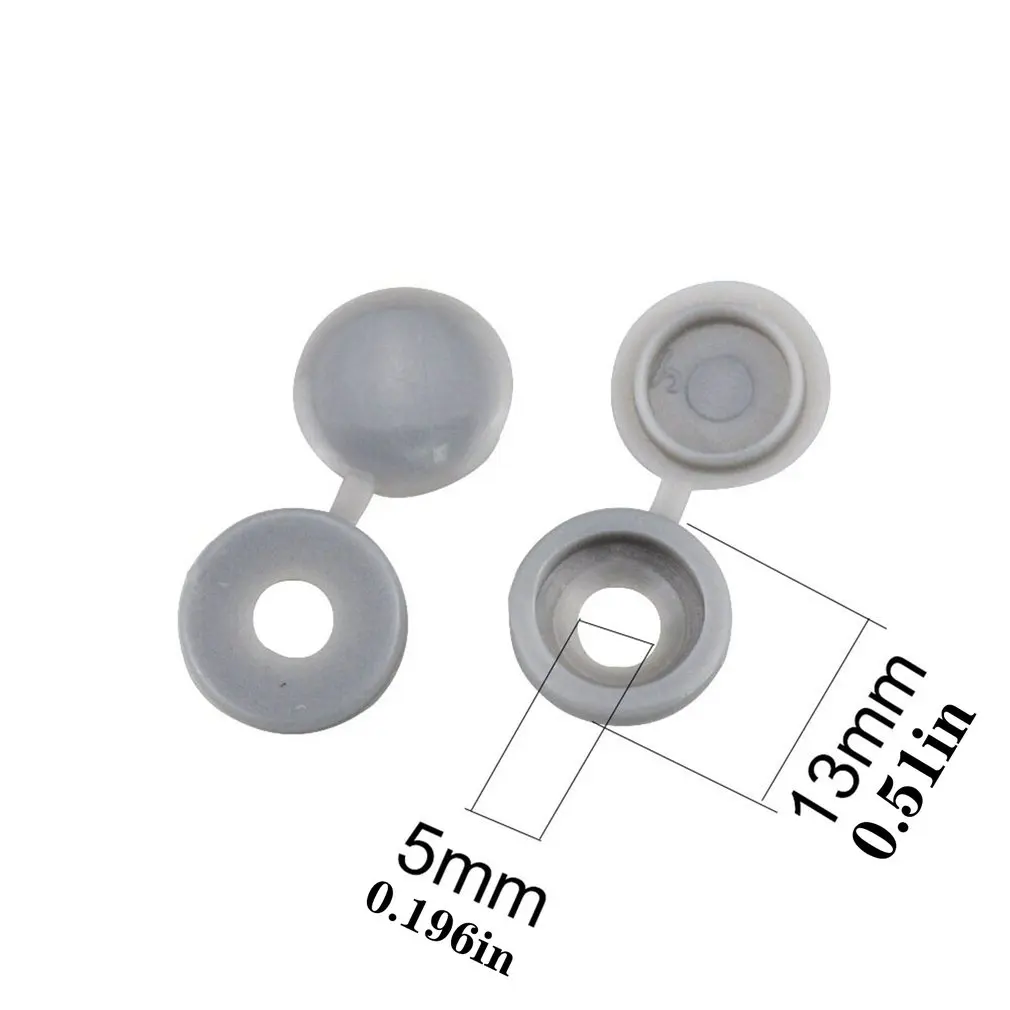 

500Pcs Screw Cap Cover Furniture Exterior Covers Decor Hinged Plastic Screw Caps Snap Buttons Home Office Decorative Parts