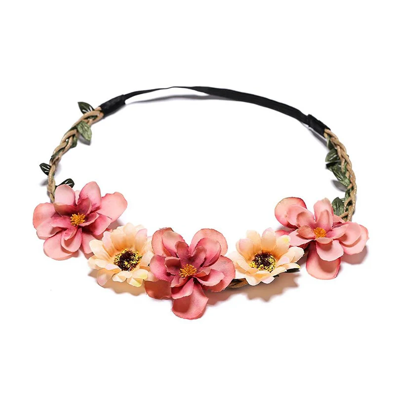 M MISM женская свадебная Цветочная повязка на голову для девочек Boho головной убор с цветами детские повязки на голову аксессуары для волос свадебный веночек пляжная гирлянда - Цвет: Type 10