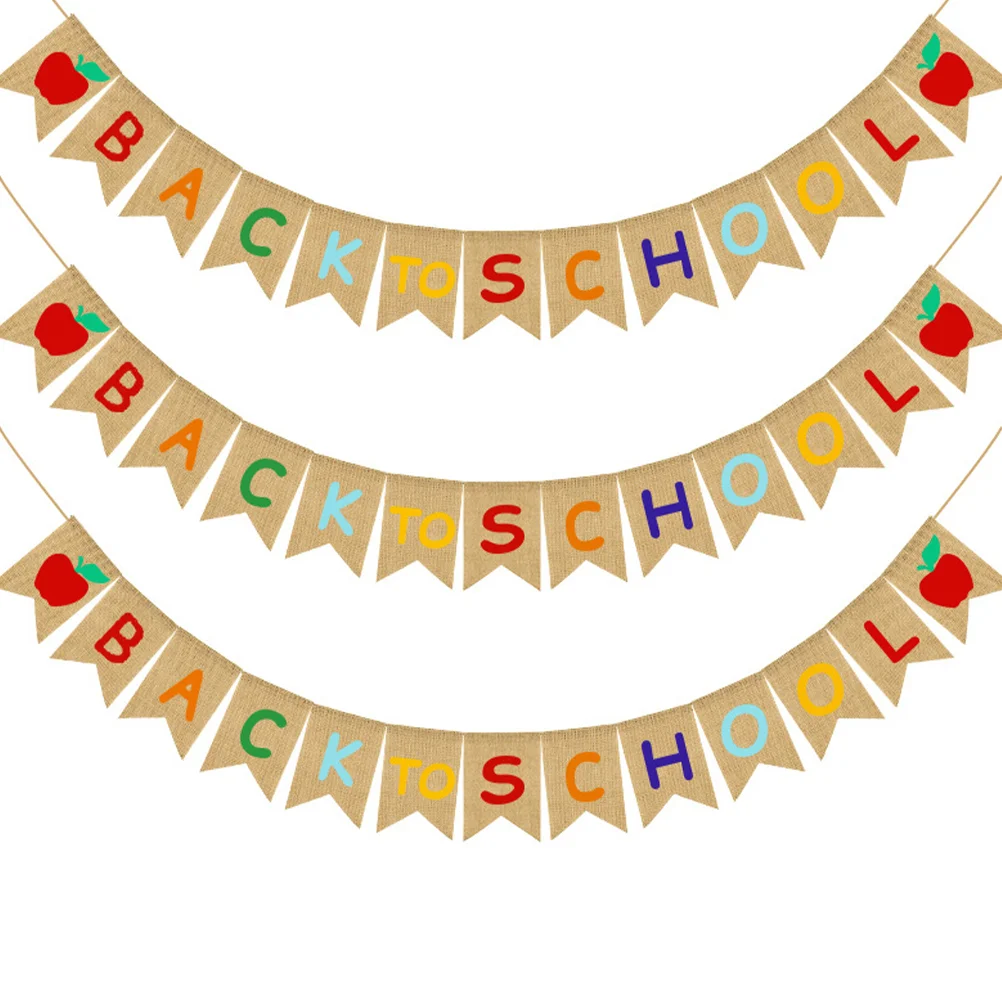 1PC Graduation Apple Patterns Bunting Ceremony Party Decor BACK TO SCHOOL Alphabet Printing Banners Creative | Дом и сад