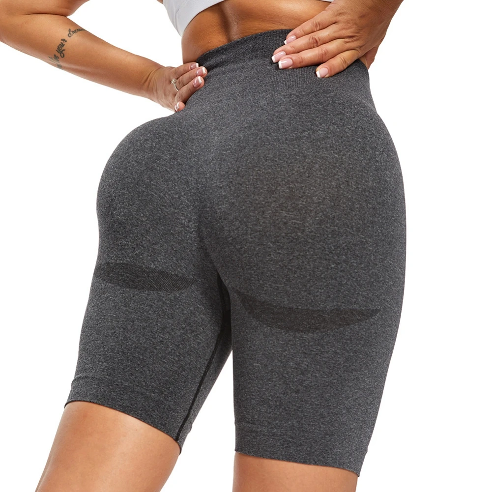 

Women Plain Soft Nylon Fitness Tummy Control Workout Gym Pants Slim Fit High Waist Yoga Sport Shorts Hip Push Up Shorts