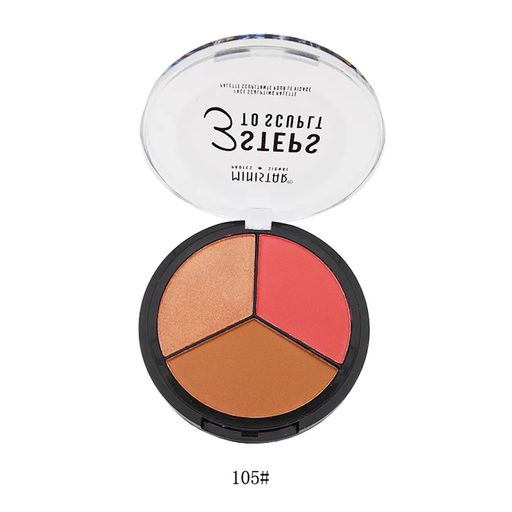 Трехцветный теневой силуэт для глаз с высоким блеском яркие матовые Румяна лица