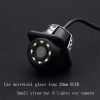 ezzha universal mounted high definition rear view webcam reversing video night vision small straw hat 8 lamp on board camera abs