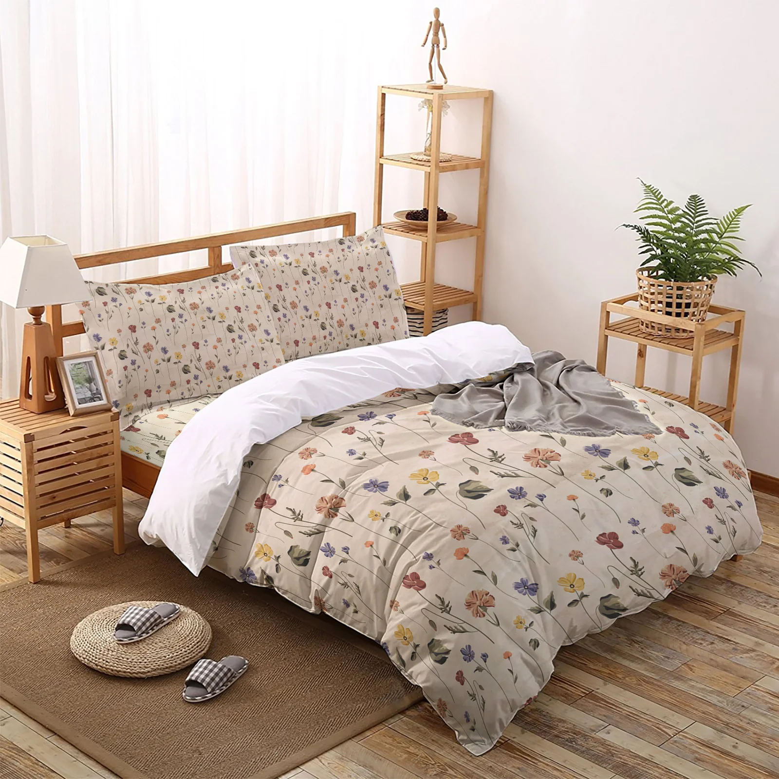 

Retro Floral Tile Pattern Duvet Cover Set Home Textile Bedclothes Comforter Bedding Set Luxury bedroom set sheet