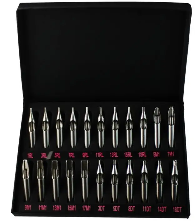 

30sets Stainless Steel Tattoo Tips Kit Nozzle 22 Sizes Tattoo Mixed Tips For Tattoo Needles & Machine