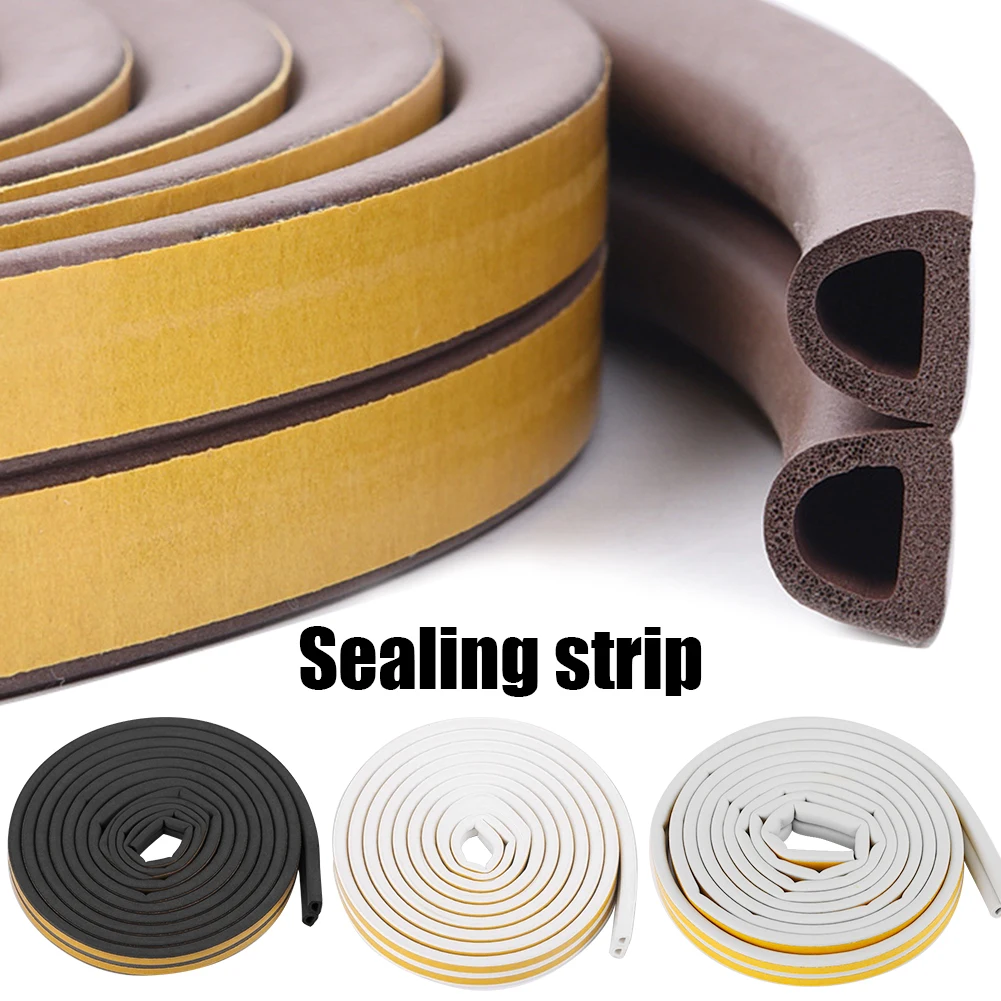 

5 Meters Sound Insulation Strip Foam Sticky Self-adhesive Sealing Anti-Collision Rubber Seal Draught Excluder Tape Door Window