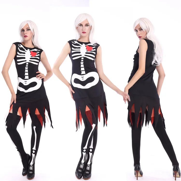 

Halloween Costume Fancy Ball Horror A37 Skeleton Female Cosplay Ghost Festival Clothing