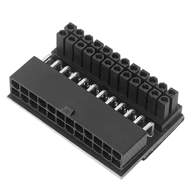 

ATX 24Pin 90 Degree Female to 24Pin Male Power Adapter Connector Modular for Desktops PC Motherboard Power Supply Cable