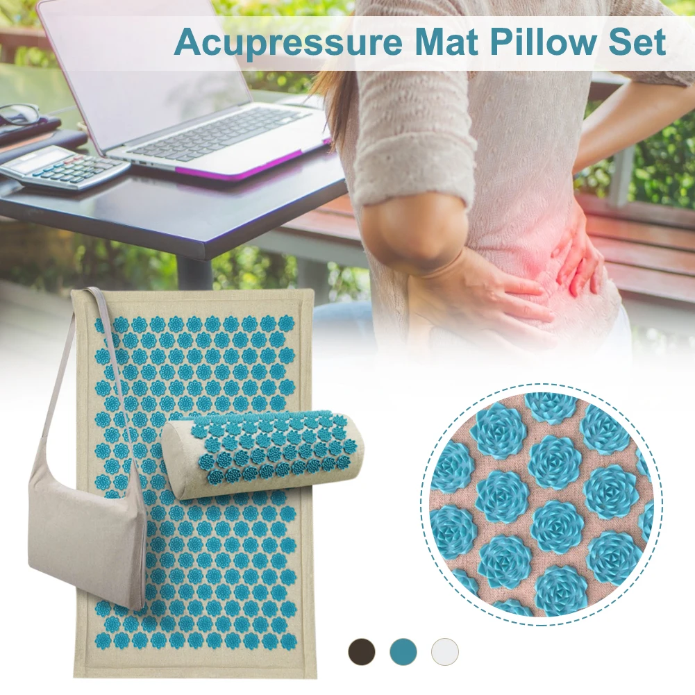 Vendre Ensemble De Tapis D'acupression Lotus En Fiber De Coco, Tapis De Massage Du Dos Avec Oreiller, Relaxation, Soulagement Du Stress, Yoga, Coussin Shiatsu