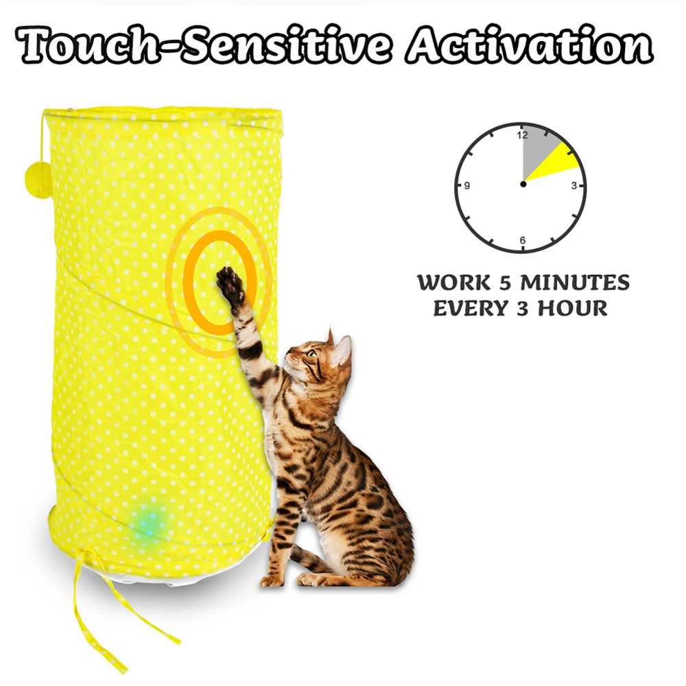 Умный туннель для кошек игрушка Забавный автоматический светодиодный птиц