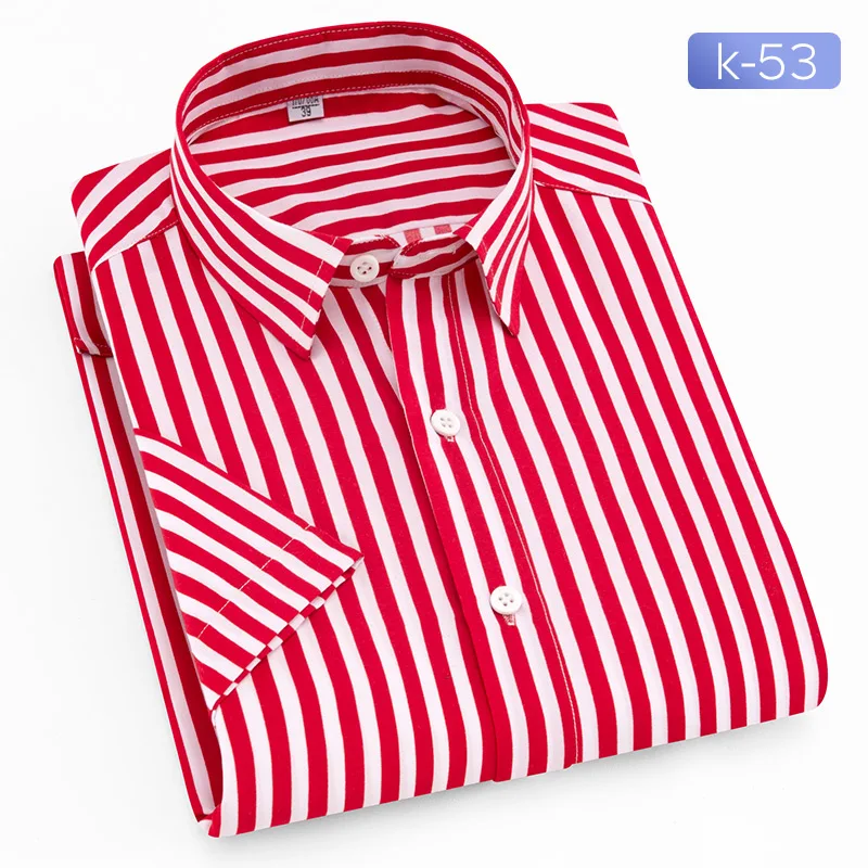 

Men Shirts Short Sleeve Smart Casual Shirts Business Men Shirt Stripes Dress Shirt