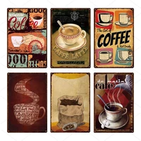 coffee metal tin sign pvintage plaque metal poster wall decor bar pub iron plates retro signs posters iron painting