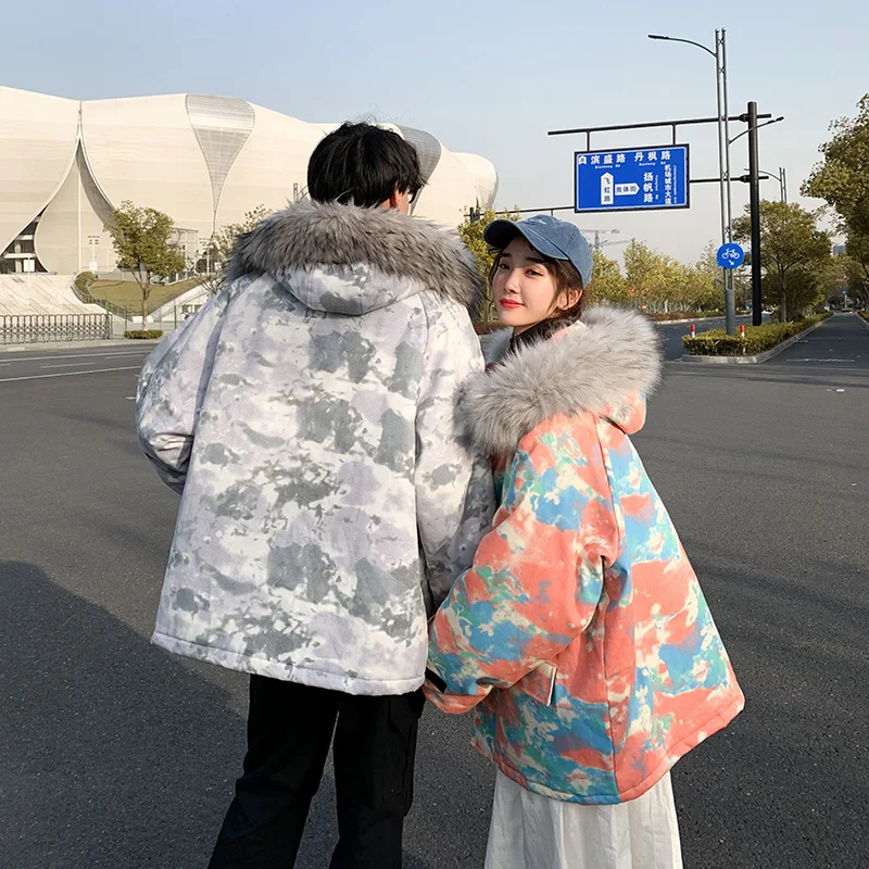 

Модная зимняя женская куртка 2020 Камуфляжный принт утолщенные теплые куртки и пальто для влюбленных Женская парка с капюшоном зимнее пальто...