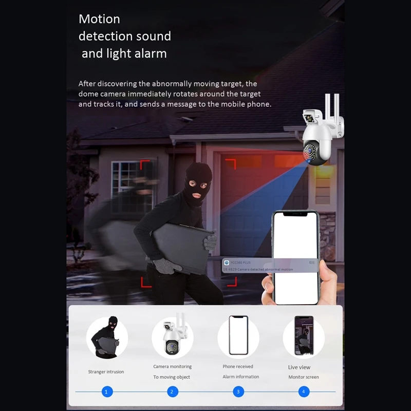 

PTZ Camera Outdoor Waterproof 1080P HD Motion Tracking IP Binocular Security Camera Mini Wireless Wifi Camera-EU Plug