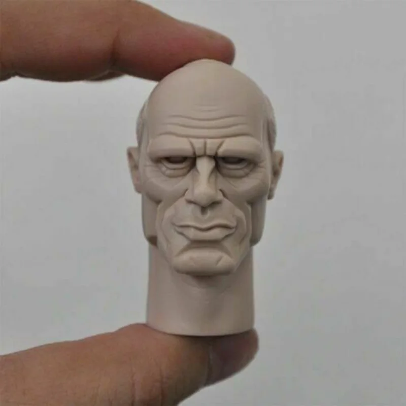 

1/6 Unpainted Male soldier Head W/Neck Sculpt Model Fit 12'' Action Figure
