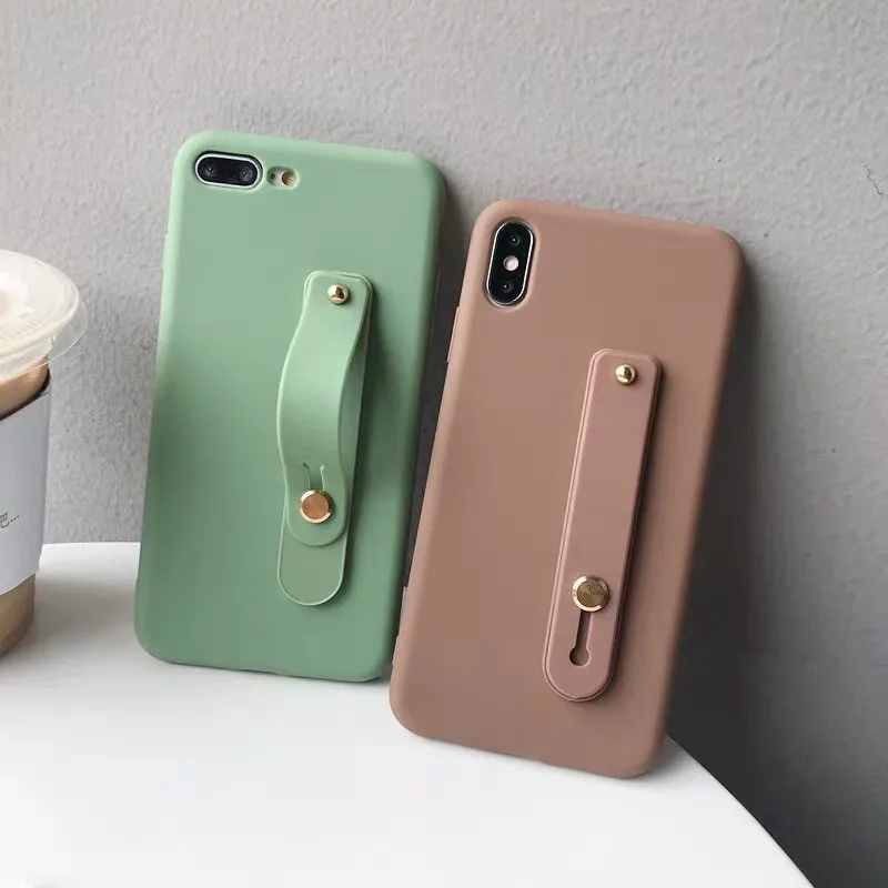 

Suitable for Apple 12 Mobile Phone Case 7/8plus Mobile Phone Case Solid Color Stand IPhone11pro Frosted Protective Cover Tide