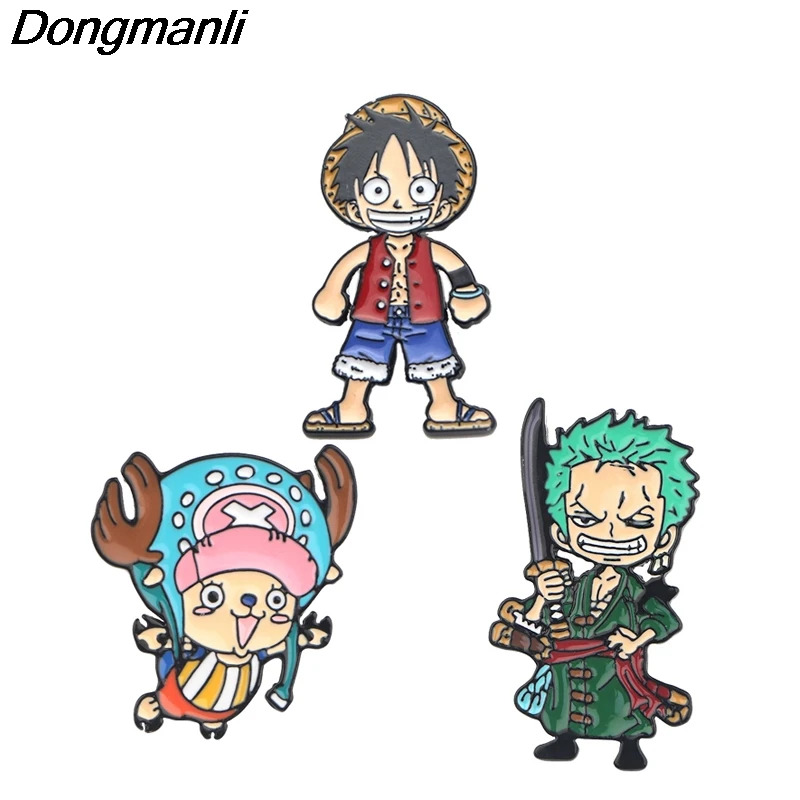 K1179 Luffy аниме металлическая эмалированная Булавка и броши для одежды заколка