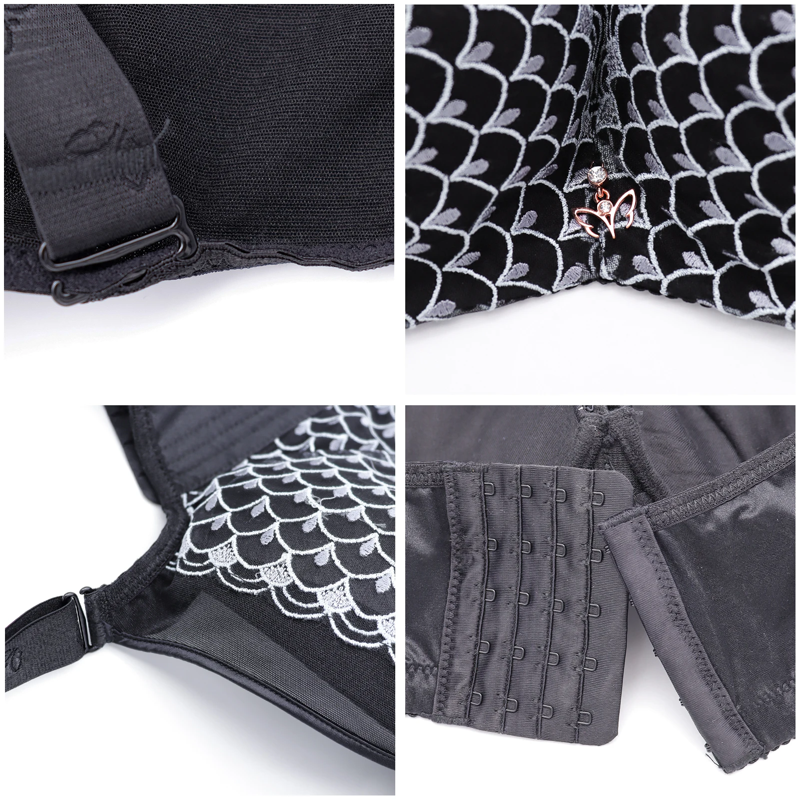 

FallSweet Plus Size Bras For Women Multi Way Underwear Sexy Lace Racerback Bra Push Up Brassiere Femme C D E Cup