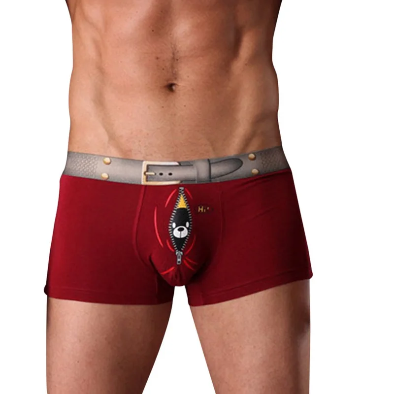 Laamei пикантные Для мужчин нижнее белье трусы-боксеры с рисунками из мультфильмов