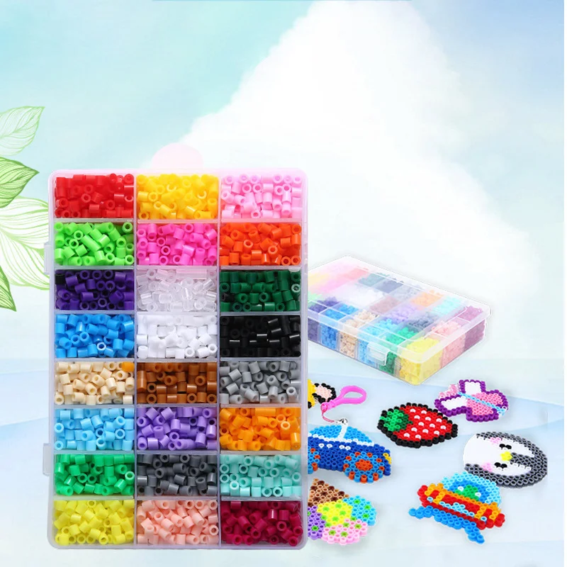 

DIY 5mm Hama Bead Set With Pen Tweezer Pegboard Template Tool Toy Creative Handmade Craft Fuse Beads Magic Water Beads Suit Gift
