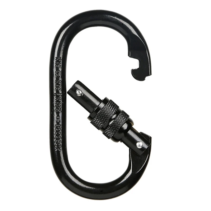 

25KN Steel Screw O Shape Lock Carabiner Rock Mountaineering Climbing Rappelling