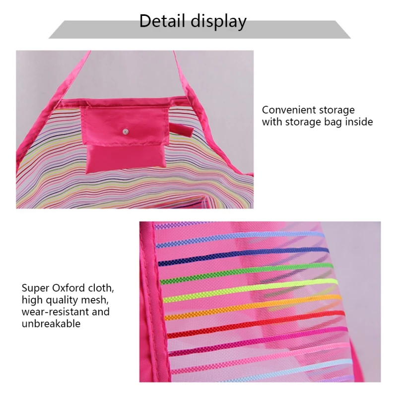 Складная сумка для пляжа детские сетчатые платья девочек с карманами Сумка