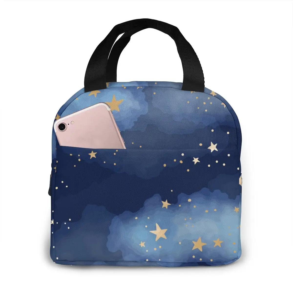 

Gold Foil Constellations Stars And Clouds Cooler Lunch Box Portable Insulated Lunch Bag Thermal Food Picnic Lunch Bags