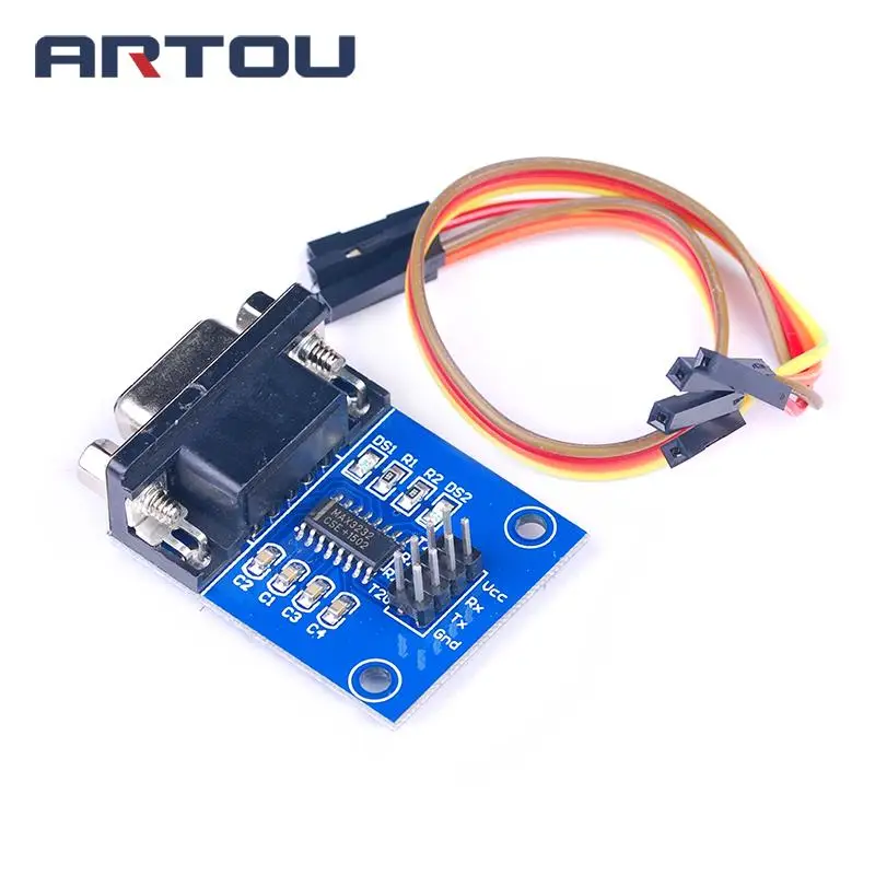 5pcs MAX3232 RS232 to TTL Serial Port Converter Module DB9 Connector MAX232 | Электронные компоненты и