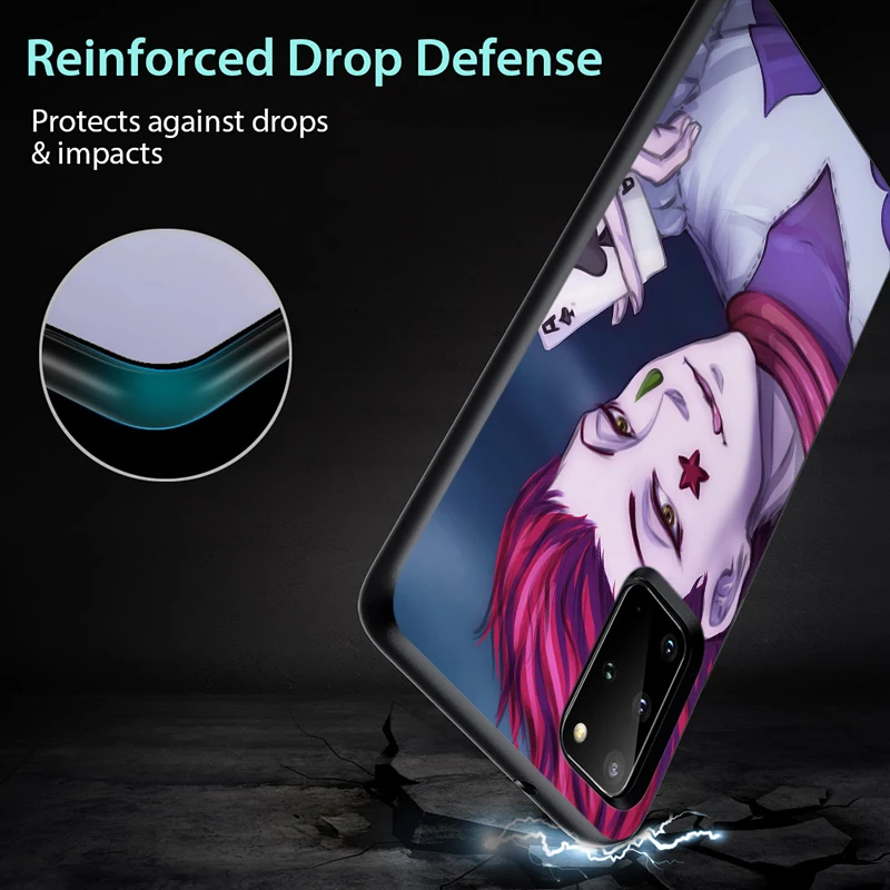 

Hisoka Hunter Anime for Samsung Note 20 Ultra 10 9 8 Plus Pro M60S M40 M30 M31S M20 M10 Black Phone Case