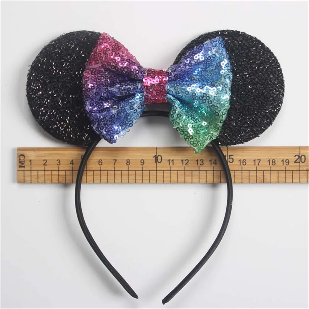 ABDO Girl Headband Shiny Glitter Bow Minnie Ears For Kids Baby Girls Hair Accessories Photography Props Birthday Hairbands | Детская