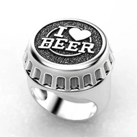 new creative design men rings beer cover punk party boyfriend anniversary gift fine novel rings accessories