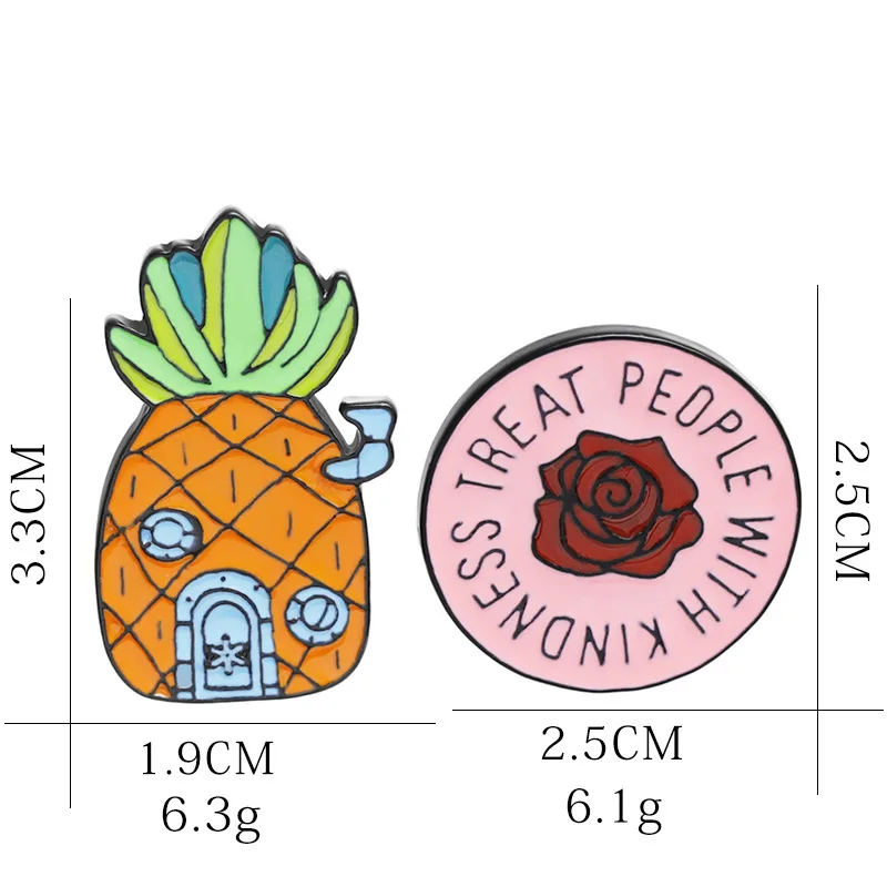 Женская брошь в форме ананаса дом эмалированная виде мультяшной сцена семейный