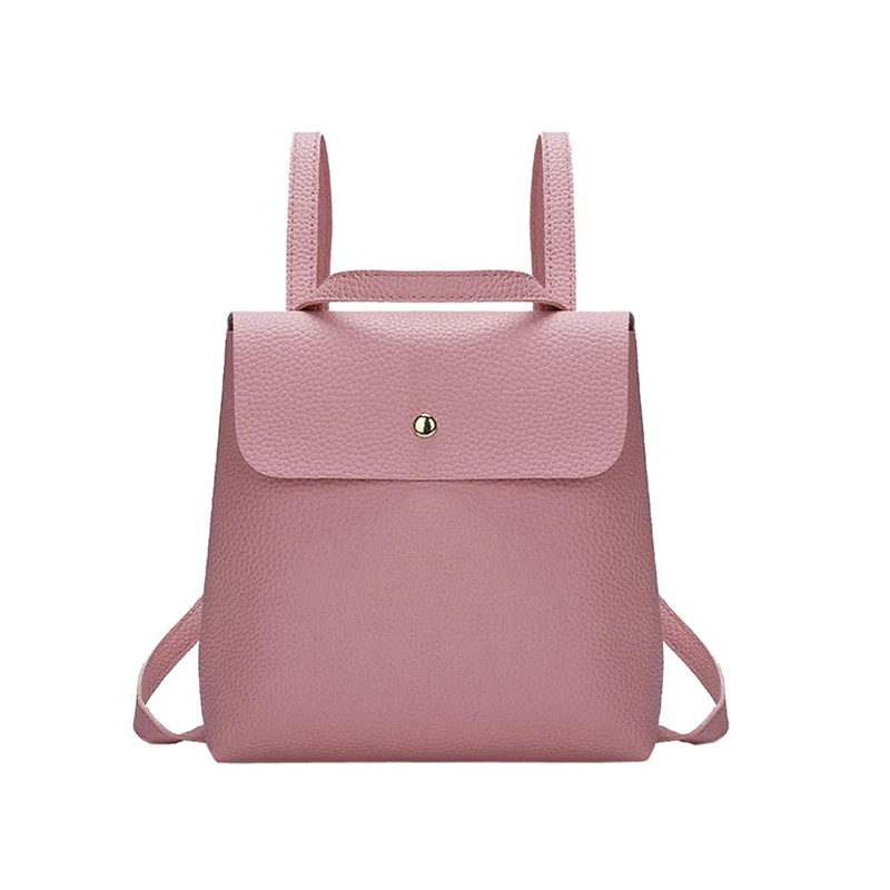 

2021 Newest Pu Leather Mini School Bag Backpack Women Fashion Pure Color Satchel Women Travel Shoulder Bag Girls Rucksacks
