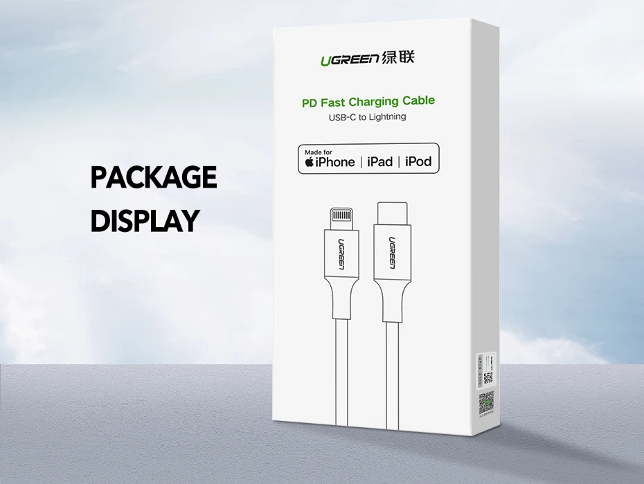 Ugreen apple MFI сертифицированный usb c к lightning зарядный кабель для iPhone xs max xr 8 7 6s plus 5 ipad быстрое зарядное устройство pd кабель короткий