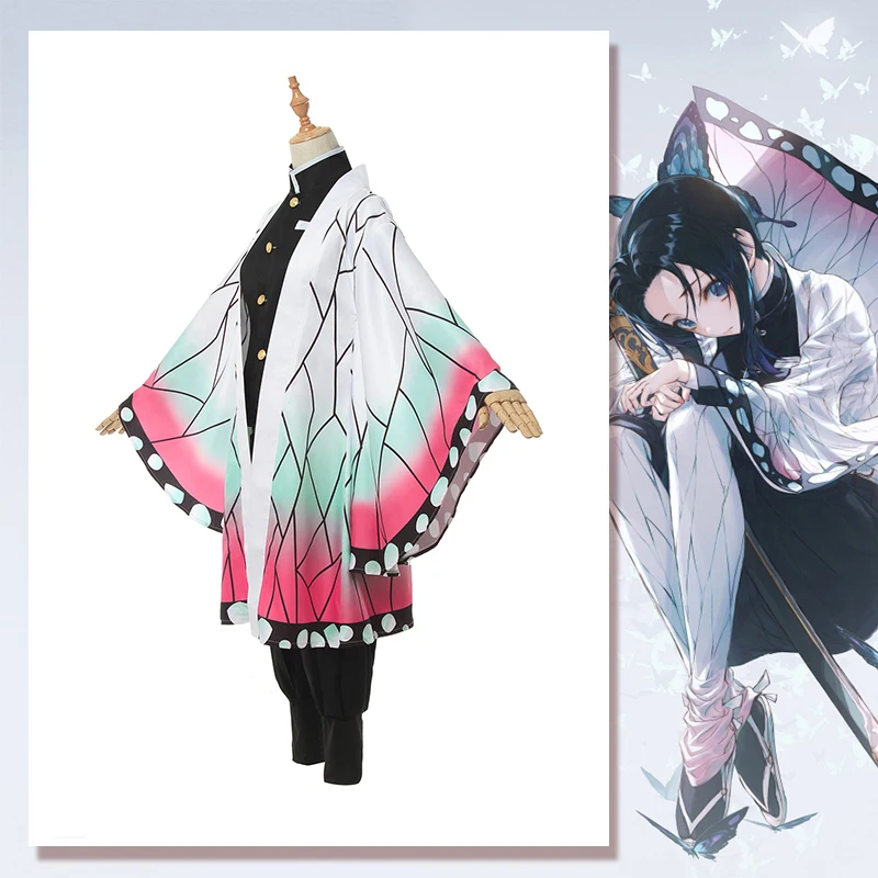 [Фото] аниме демон убийца Kimetsu без Yaiba кохау Shinobu Косплэй костюм кимоно Униформа