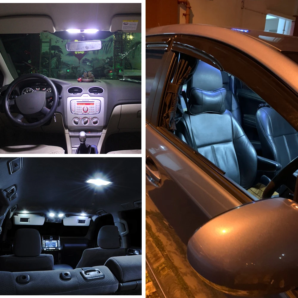 5/10Pcs T10 Panel LED Lamp Dome Reading Light Map COB 15 SMD Car Interior Lights Auto Bulb W5W Festoon Accessories | Автомобили и