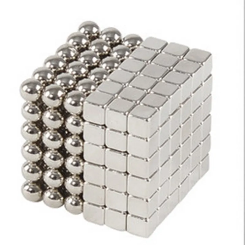 Half Nickel Новинка, 5 мм, 216 шт., магнитный магический куб, Bucky Puzzle Magcube, блоки, Neo Cube Balling с металлической коробкой - Цвет: Half Nickel