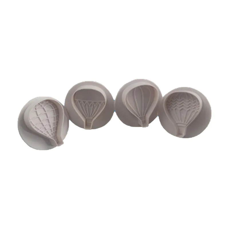 4 pcs Backing Molds Hot Air Balloon Biscuit Fondant Cake Silicone Mold Candy Embossed Mould Cookies Decor Baking Tool |