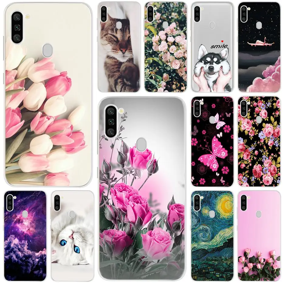 Чехол для Samsung Galaxy M10 SM-M115F Ультратонкий Мягкий чехол из ТПУ милый окрашенный