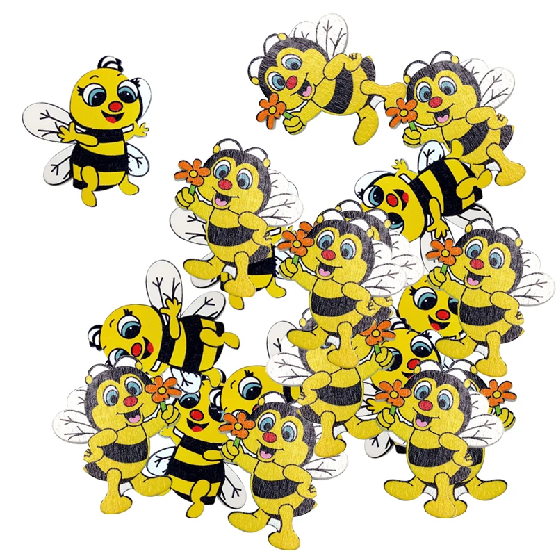 Новые 20 штук деревянные формы украшения пчелки для скрапбукинга декоративные