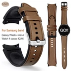 Ремешок 20 мм для Samsung Watch 4 40 мм 44 мм, браслет для Samsung Galaxy Watch 4 Classic 42 мм 46, силиконовый и кожаный ремешок для часов 4