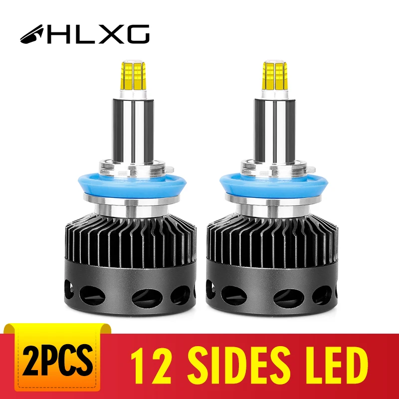 Hlxg 12sides D2S H7 светодиодный 18000LM H11 Светодиодный H1 9005 9006 HB4 HB3 H8 H9 D3S D4S D1S Авто 12В 24В