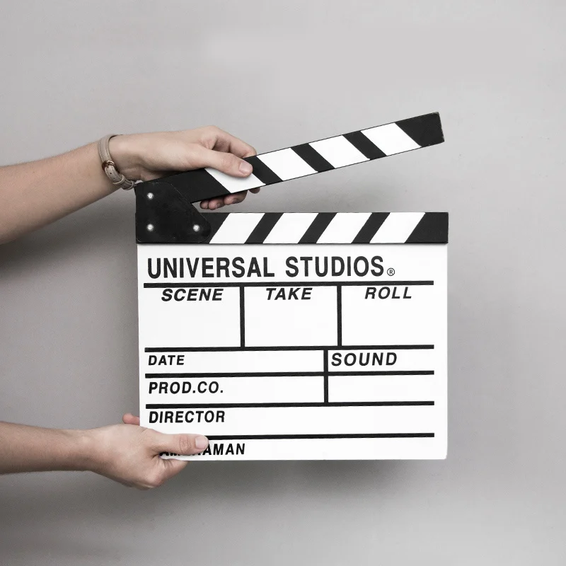 Деревянный голливудский фильм Режиссер Видео Сцена кино Хлопушка доска